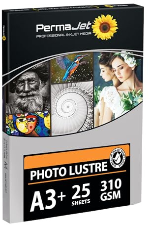 PermaJet Photo Lustre 310gsm | A3+ 25 Sheets | Inkjet Lustre Printer Photo Paper
