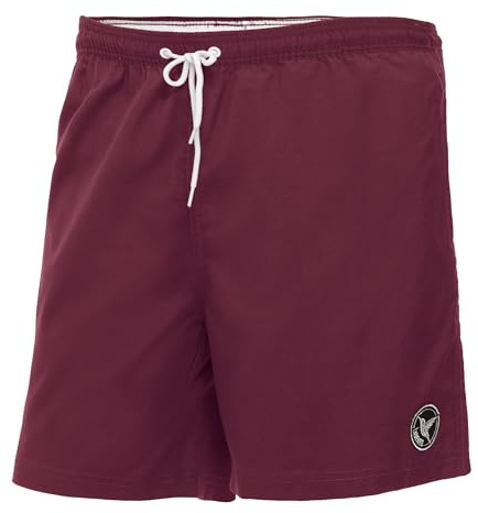 Ladeheid Badehose Herren Bequeme Badeshorts Lang mit Seitentaschen und Schnürchen, Badeshorts Herren mit Netzfütterung – Perfekt für Sommer, Strand und Schwimmbad – LA40-128 (Burgund, XXL)