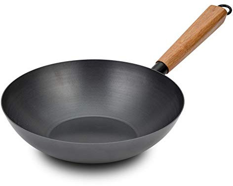 NAVA Sartén wok cantonés acero chino profundo 28 cm