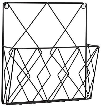 ZZMUK Zeitschriftenständer, Metall, Schwarz, Wandmontage, 25 x 25 x 26 cm