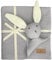 DIKOS Original 2-in-1 Babydecke & Kuscheltuch SCHMUSE-Hase (grau) – schönes Geschenk zur Geburt für Neugeborene Mädchen/Junge – aus weicher Bio-Baumwolle (GOTS) – ideal als erstes Baby Kuscheltier