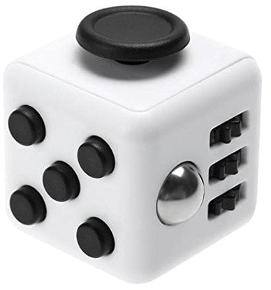 Hochwertige AWR Fidget Cube / Gürtelwürfel | Anti Stress Spielzeug | Fidget Toy (Schwarz-Weiß)