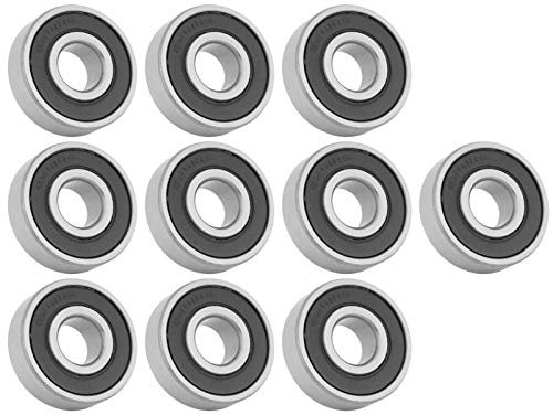 10 Stück Kugellager, 6201 RS 12mm Innendurchmesser 32mm Außendurchmesser Rillenkugellager Gummisiegelager Lager Stahl-Rillenkugellager für Verschiedene Maschinentypen