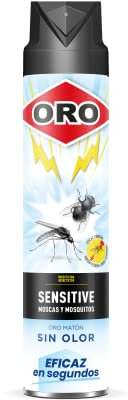 ORO Insecticida Voladores- Contra moscas y mosquitos - Acción inmediata y máxima eficacia - Para interiores y exteriores - Sin olor e hipoalergénico - 750 ml