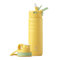 IDEUS Vacuum Insulated Water Bottle, Stainless Steel Double Wall Flask Metal Sports Canteen with Leak-Proof Screw Cap (Bright Yellow, 24oz (710ml))