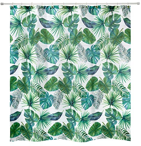Avanti Linens - Fabric Shower Curtain, Palm Tree Leaves Inspired Home Decor (Viva Palm Collection)