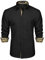 HISDERN Herren Schwarz Gold Paisley Hemd formelle Freizeithemd Businesshemden Freizeithemden Langarm Klassisch Regular Fit Hemden