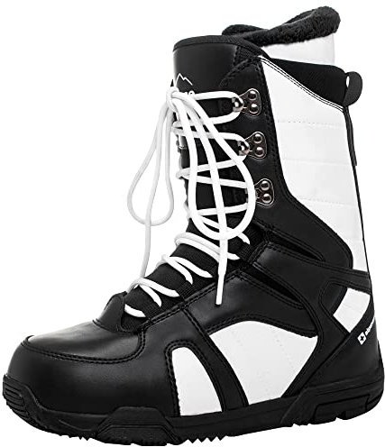 Alpine Swiss Stivali da snowboard da uomo stivali da neve invernali nero bianco 7 M US