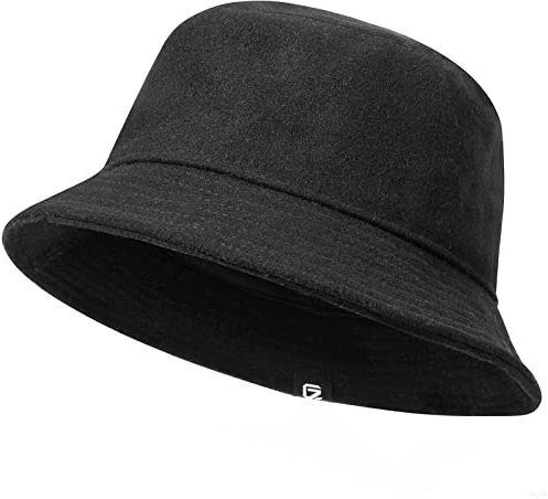 GADIEMKENSD Winter Bucket Hat - Premium Wool, Packable, Plain Colors, Warm Soft Felt Wool Bucket Hats for Women Men Unisex Casual Outdoor Hiking Fisherman Cap Black L