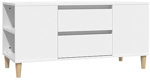 vidaXL Meuble TV Blanc 102x44,5x50 cm Bois d'ingénierie