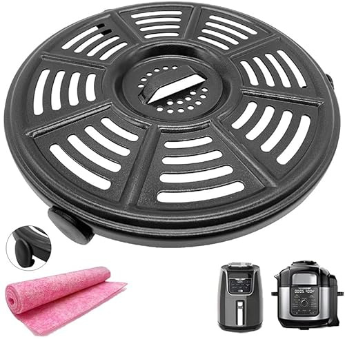 CyHiThai 8.2IN Air Fryer Crisper Tray for Ninja AF101 4QT AF161 AF150 XL 5.5QT Air Fryers, Premium Air Fryer Grate Grill Plate Insert Pan Crisping Tray Rack Grid for Ninja FD302 Foodi Pressure Cooker