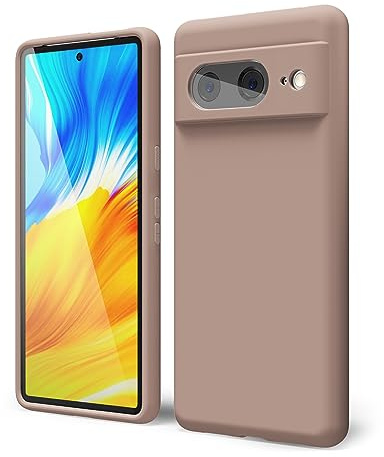 oakxco für Google Pixel 8 Hülle Silikon mit Kameraschutz, Dünn Bunt Gummi Gel Einfarbig Schutz Handyhülle, Slim Weich Leicht Matt Handy Hülle, Cute Elegant Schutzhülle für Mädchen Männer, Braun Khaki
