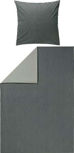 REDBEST Wendebettwäsche Renforcé anthrazit-Kiesel Größe 1x 155x220 cm + 1x 80x80 cm
