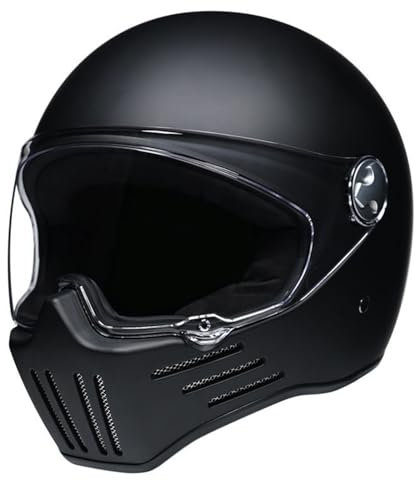 RUYICZB Vollgesichts-Motorradhelm Für Erwachsene, Street Fighter-Stil, DOT-Zugelassen, Offenes Motorrad, Modulare Helme Für Unisex-Erwachsene, Streetbike, Cruiser, Roller,F,M