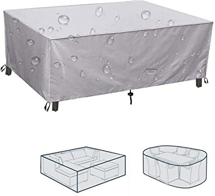 LSYALUCK Abdeckung für Gartenmöbel Multi Größe Gartenmöbel Abdeckung 600D Oxford Gewebe Schutzhülle Wasserdicht Winddicht UV-Beständiges für Gartentische und Möbelsets Rechteckige 260x90x75cm