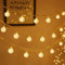 YRHome Kugel LED Lichterkette 10m - 80 LED Kristall Kugeln Lichterketten Warmweiß Lichterkette mit 8 Modi IP44 Wasserdicht für Dekoration Weihnachten Hochzeit Hochzeit (Transparente Linie)