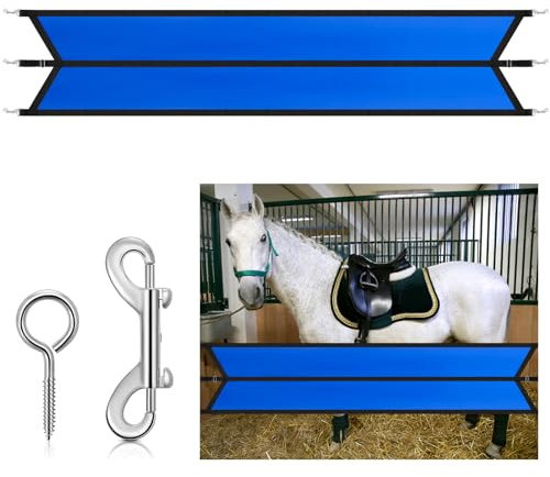 Shinylin Aisle Stall Guards for Horses 126 x 21.3 Inches Horse Stall Guard Designed to Keep Horse Securely in Stall in Style, Adjustable Straps and Sturdy Hardware Included