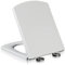 47Cm Toilettendeckel, WC Sitz Toilettensitz Mit Absenkautomatik, Fast Fix/Schnellbefestigung, Duroplast, Softclose, Antibakterielle Beschichtung, WC Sitz Eckig Weiss