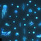 KiKiHong 2 Stück Ozean Meerestiere Leuchtender Wandaufkleber Fluoreszierend Wandaufkleber 3D Wandsticker Leuchtend Meerestiere für Wohnzimmer Kinderzimmer