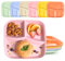 SLTAXAR 6 PCS Platos Divididos, Plato Dieta 3 Zonas, Plato Llano de Plástico Reutilizable, Control de Porciones para Adultos y Niños - 6 Colores
