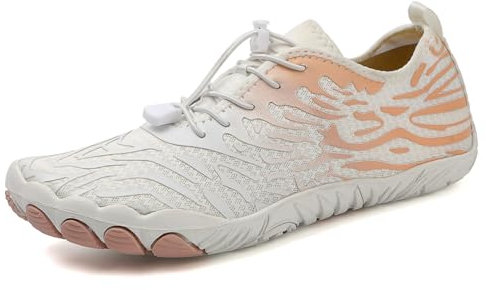 AONETIGER Badeschuhe Herren Wasserschuhe Damen Strandschuhe Sommer Atmungsaktiv Barfußschuhe rutschfeste Schwimmschuhe Surfschuhe Aquaschuhe Fitnessschuhe(8023 Weiß,38EU)