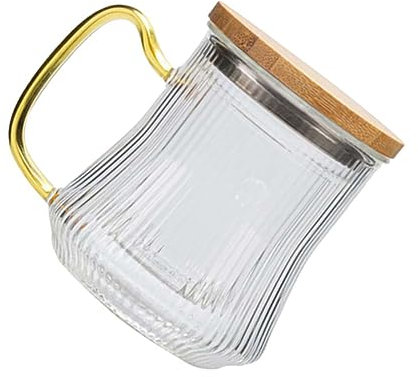 Cabilock 1 Juego taza de agua botella de té de vidrio taza de café con tapa Vasos filtros cafe taza para el hogar taza de jugo con cubierta taza para beber taza de la oficina