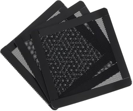 sourcing map 3PCS PC-Staubfilter, 100x100mm Magnetischer Rahmen PVC Computer Gehäuse Kühler Staubschutzgitter für Computergehäuse Lautsprecher, Schwarz
