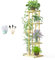 5 Niveaux Support de Plante en Métal avec Outils de Jardinage et Gants, 95cm Multiple Étagère à Fleurs Support de Pots Fleurs, Porte Plante Interieur Exterieur pour Maison Balcon Jardin, Doré