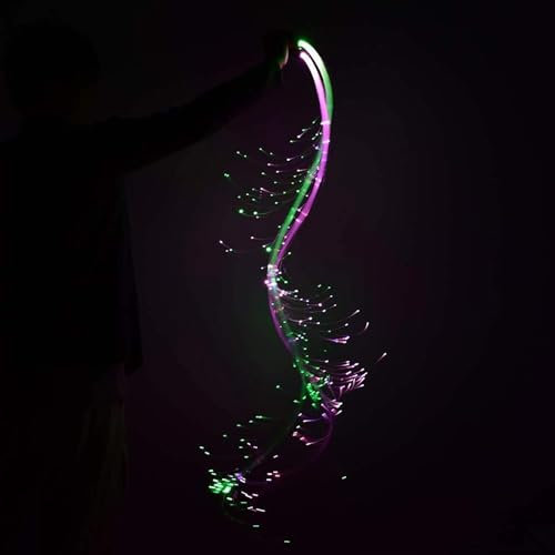 Fouet de Danse à Fiber Optique LED, Jouet Rave Lumineux Super Lumineux pivotant à 360 ° pour la Danse, Les fêtes et Les Spectacles de lumière