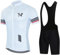 Pro Team 2024 Radtrikot Set für Herren, Sommer, Mountainbike-Jersey und Trägerhose mit 9D-Polsterung, Gel, atmungsaktiv, für Outdoor-Sportarten, Weiß -1, XL