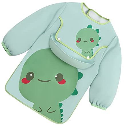 JOINPAYA 3st Lätzchen Kleinkindschürze Cartoon- -schürzen Säugling, Der Schürze Isst Kinderschürzen Kunstkittel Mit Langen Ärmeln Säuglingskittel Zum Essen Polyester