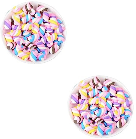 KONTONTY 120 Stk Diy-material Süßigkeiten-anhänger Zuckerwatte Zuckerwatte Künstlicher Marshmallow Mini-süßigkeit Mini-marshmallows Gefälschte Süßigkeitenknöpfe Gefälschte Zuckerwatte