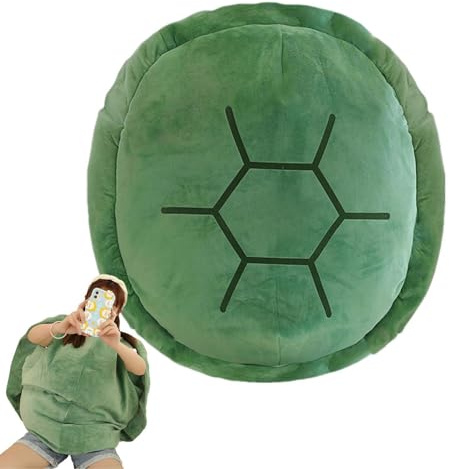 Générique Wearable Riesenschildkröten-Kissen – tragbares Riesen-Schildkröten-Plüschtier, tragbares Riesen-Kissen aus Schildkrötenpanzer, lustiges Plüschspielzeug für Kinder und Erwachsene