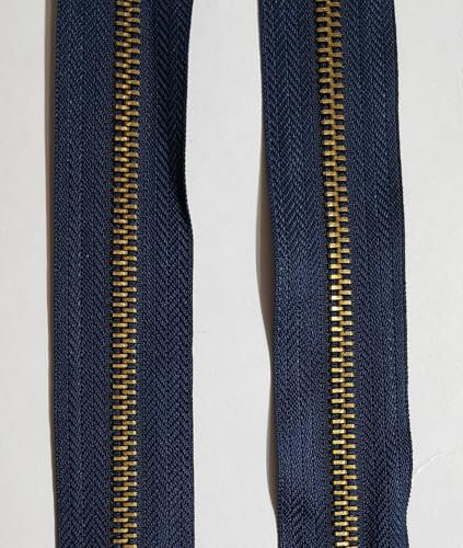 AMANTE NSF Lampo Cerniera divisibile doppio cursore reversibile double face - catena ottone (blu navy, 100 cm)