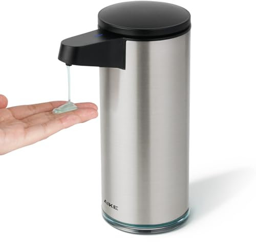 AIKE 380ml Automatischer Seifenspender ohne Berührung, USB-aufladbar, Seifenspender aus Edelstahl für Badezimmer & Küche, Modell AK1333S