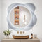 Badezimmer Spiegel mit Beleuchtung, LED Spiegel Asymmetrisch, Badezimmerspiegel Touch-Schalter, Dimmbar, Badspiegel, 3 Lichtfarbe Einstellbare Spiegel, Beschlagfrei 78,6 x 72,6 cm DP340