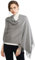 SAUTRV Pashmina-Schal für Damen, weich, einfarbig, modisch, warm, mit Fransen, Hijab, grau, One size