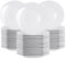 Argon Tableware 48x White 15.4cm (6 Inch) Wide Rimmed Side Plates - Desert Serving Dinner Set Bread Plate - Dishwasher and Microwave Safe Ceramic