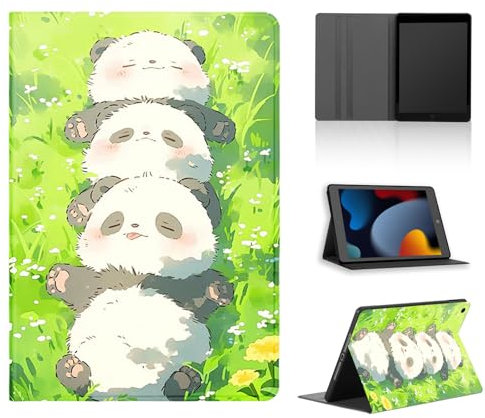 Funda Tablet para iPad 10,2 2021/2020/2019 9.ª/8.ª/ 7.ª Generación, Carcasa Lindo Anime Motifs Diseño de Cubierta Protectora Plegable Cuero de PU con Función de Soporte Protectora Case, Lying Down