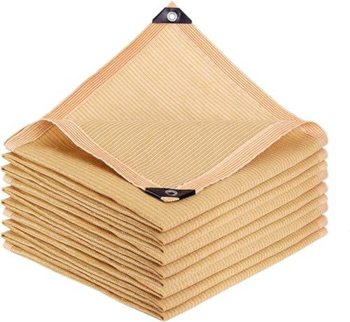 Rete ombreggiante beige 85% vela parasole con occhielli per piante da giardino e patio, 2 x 4 m, 3 x 5 m, 5 x 5 m, 6 x 6 m