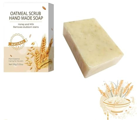 Nolvia Soap,Nolviasoap, Natural Soaps for Better Skin,feste Duschseife,Körperseife und Handseife fest,Handgemachte Seife,Nolvia Soap,Nolviasoap,Nolvia Oatmeal Soap,Naturseife Für Gesicht & Körper (1)