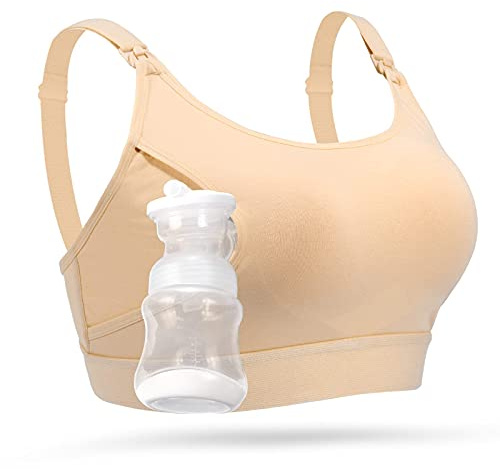 momcozy Soutien Gorge Allaitement de Pompage Mains Libres, Brassière Allaitement Réglable pour Tire-Lait, Soutien-Gorge Confortable 2 en 1