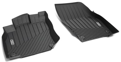 Audi 83H061545 Fußmatten Gummimatten Fußraumschalen 2X Allwettermatten vorn, schwarz, mit Ringe Emblem