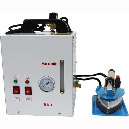 WYWY Estación de Planchado a Vapor, Generador de Vapor 900W con Caldera 4L, Alarma por Falta de Agua y Manómetro Visual, Plancha de Vapor Profesional para Tiendas de Ropa