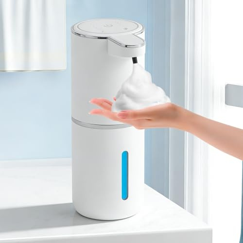 CILIENG Berührungsloser Schaumseifenspender 380 ml, wasserdicht | USB wiederaufladbar, 4 Dosierstufen, wandmontierbar für Bad, Toilette und Küche
