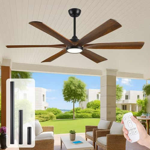 Uaikiea 152cm Deckenventilator Holz mit Beleuchtung und Fernbedienung