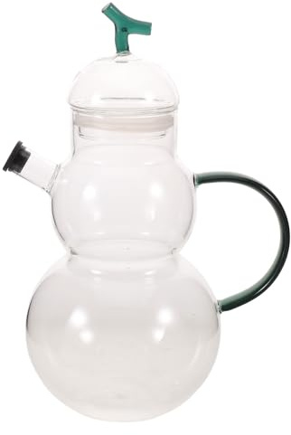 Healeved Zucca per bere in vetro: Tazza/Brocca portatile a forma di zucca - 1L/33,81 Oz Bottiglia unica per succhi di frutta, bevande calde/fredde, frullati, caffè e tè