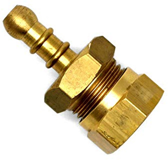 British Made 1/2 Compression Fitting to Lpg Fulham Nozzle to 8mm I/D Hose