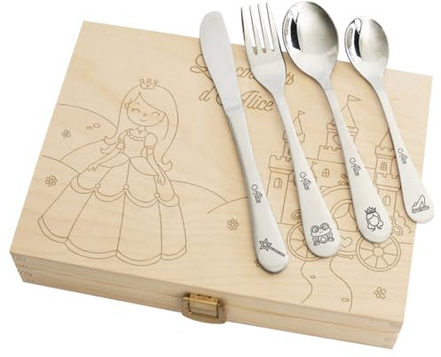Amikado Coffret Couverts pour Enfant personnalisés (Princesse)…