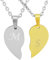Hanessa 2 Stück Personalisierte Kette mit Gravur Edelstahl 50 cm mit Anhänger Herz Puzzle in silber gold - Personalisierte Geschenke für Damen Herren Freundin Freund - Partner Halskette Sie Ihn